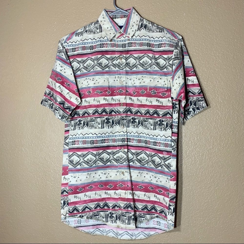 Vintage Wrangler western, Aztec button down